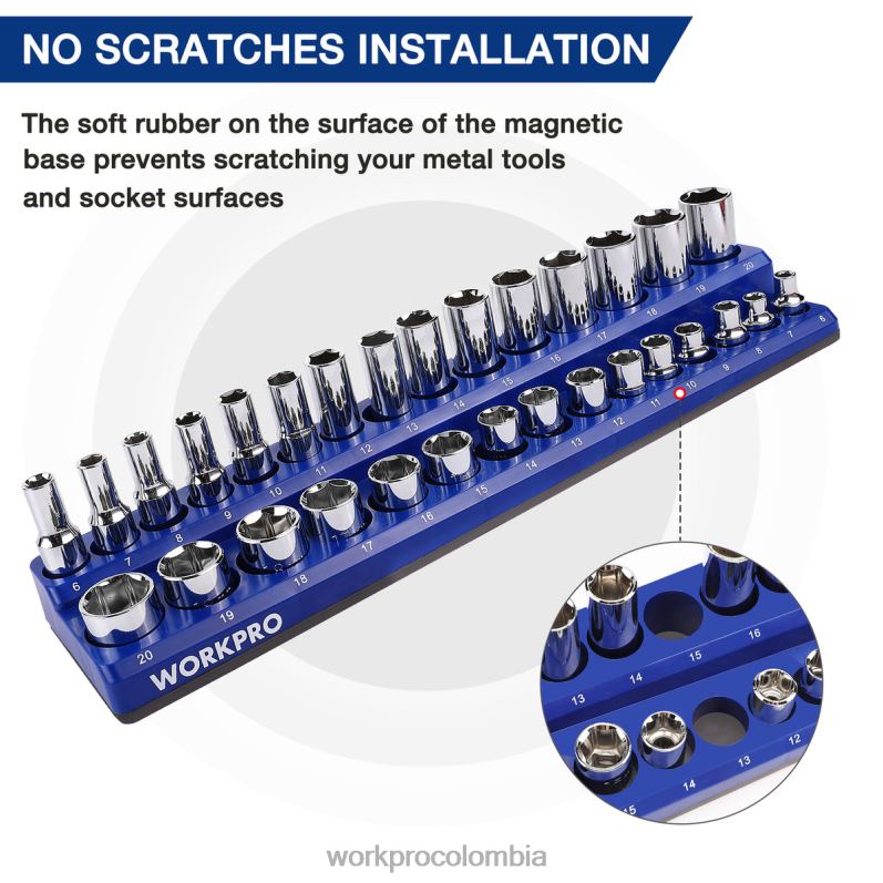 WORKPRO Juego de 6 organizadores magnéticos para receptáculos. JP02P126 herramienta moderno