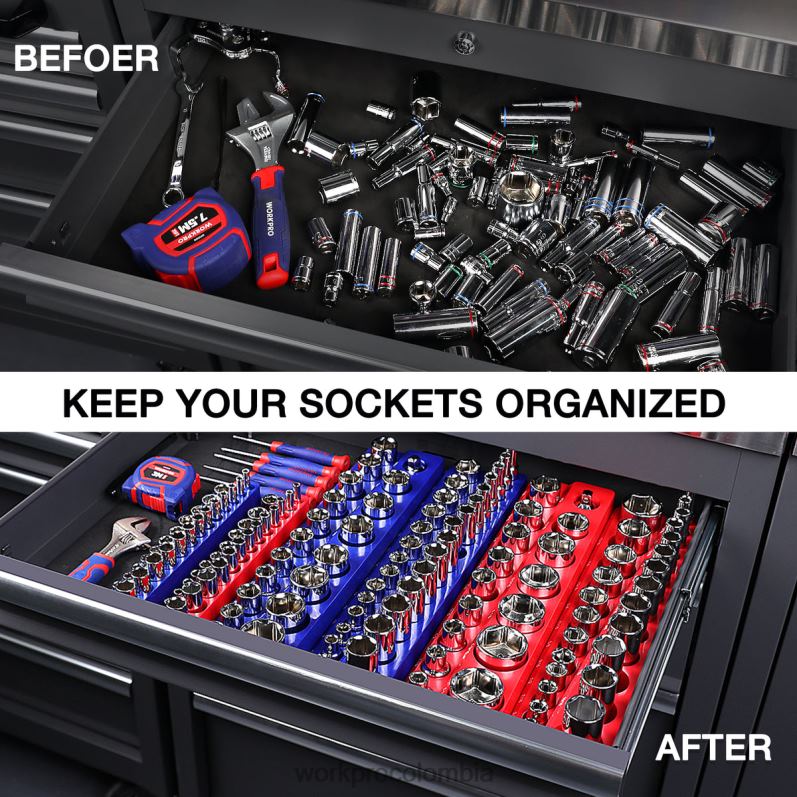 WORKPRO Juego de 6 organizadores magnéticos para receptáculos. JP02P126 herramienta moderno