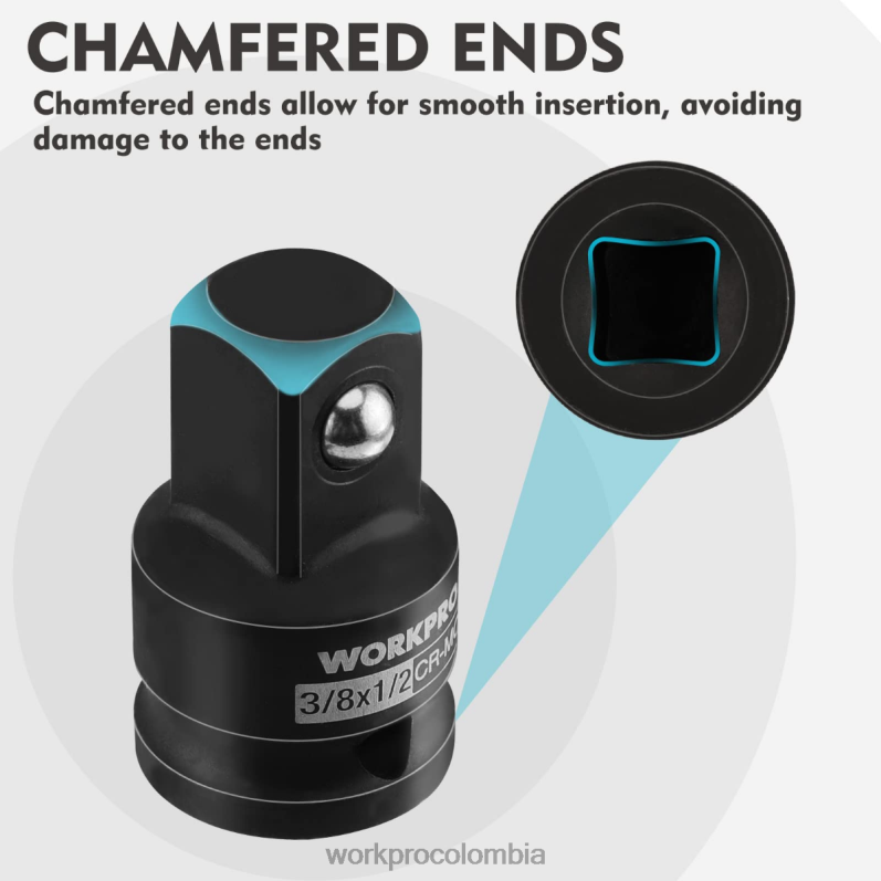 WORKPRO Juego de adaptador y reductor de vaso de impacto de 4 piezas, kit de conversión de llave JP02P94 herramienta útil