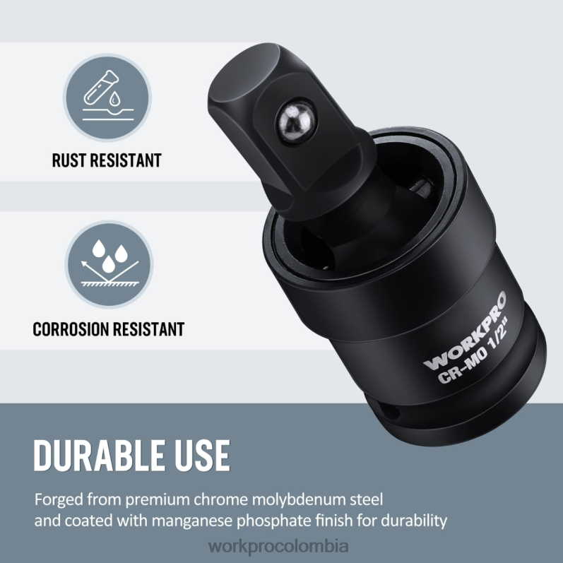 WORKPRO Juego de juntas universales de impacto de 3 piezas JP02P148 herramienta útil