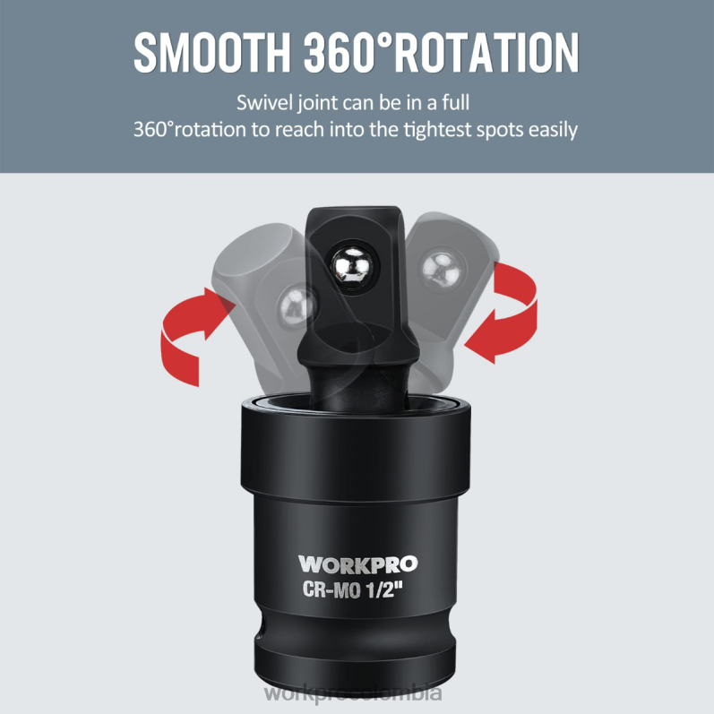 WORKPRO Juego de juntas universales de impacto de 3 piezas JP02P148 herramienta útil