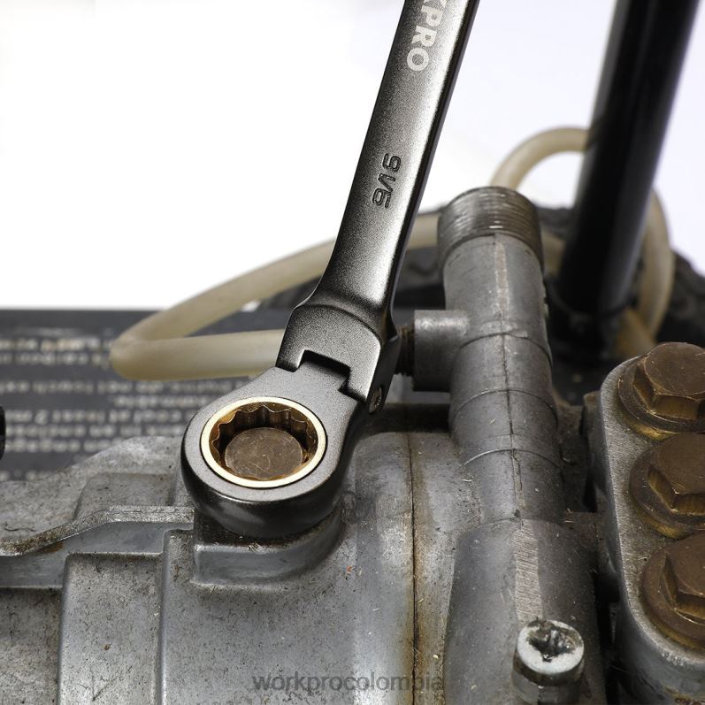 WORKPRO Juego de llaves combinadas con trinquete de cabeza flexible de 8 piezas con bolsa organizadora JP02P86 herramienta útil