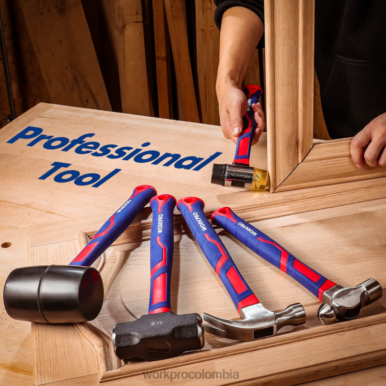 WORKPRO Juego de martillos de 5 piezas. JP02P136 herramienta moderno