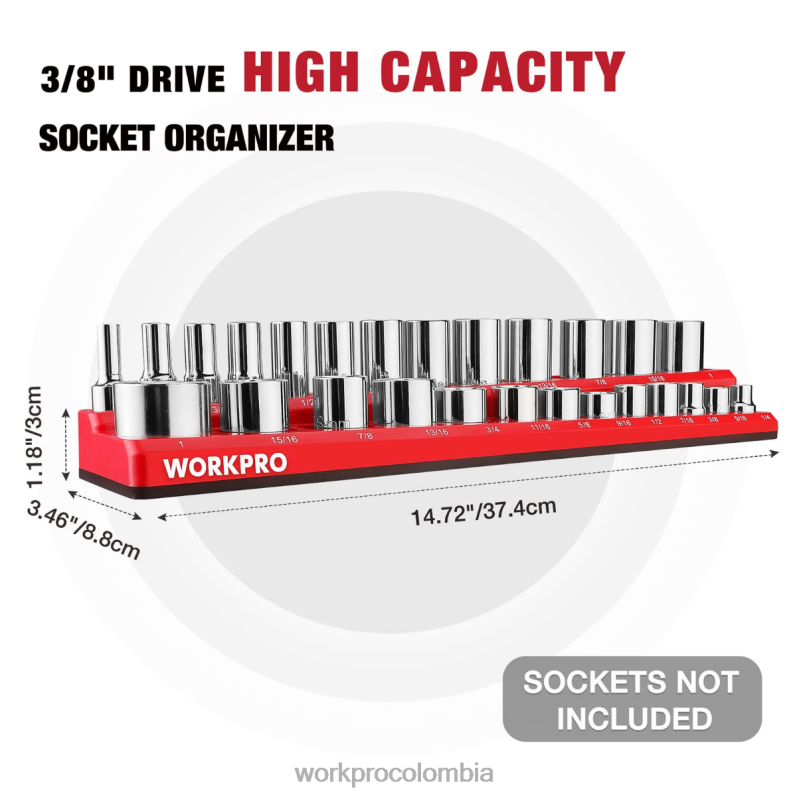 WORKPRO Juego de organizador de enchufes magnéticos. JP02P131 herramienta nuevo
