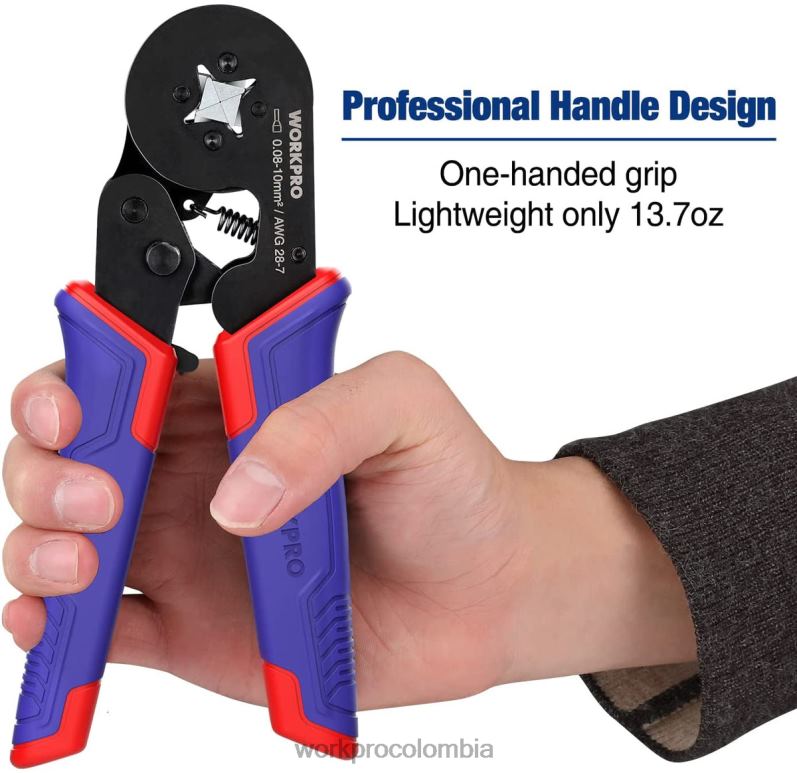 WORKPRO Kit de herramientas para prensar férulas, herramienta para prensar cables de trinquete autoajustable awg 28-7 JP02P161 herramienta moderno
