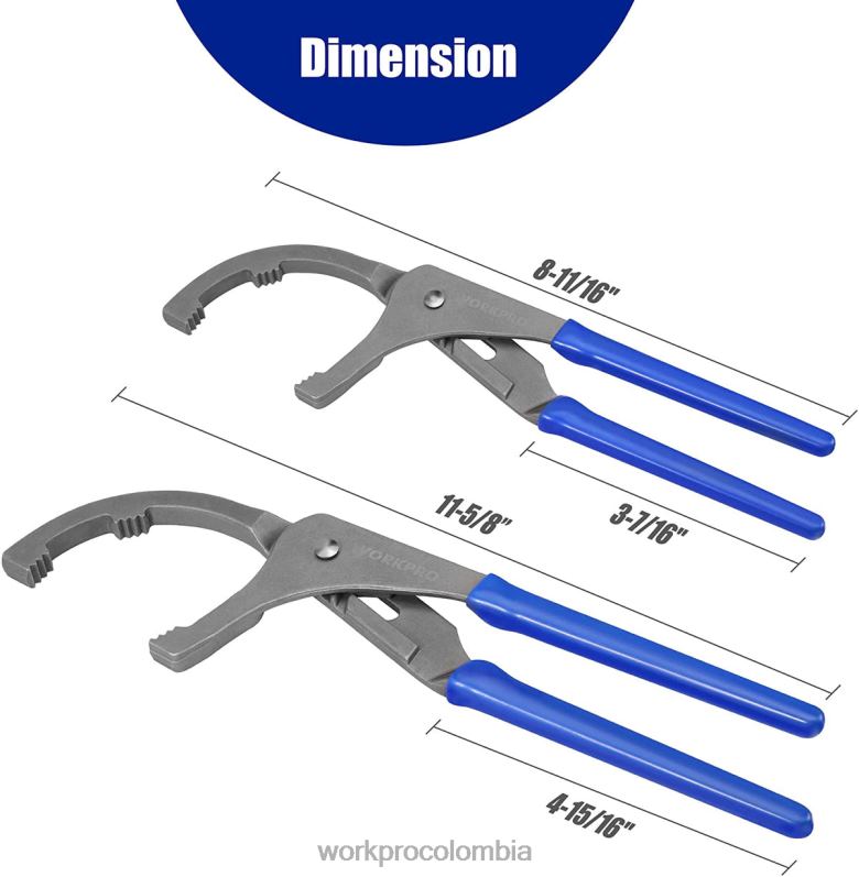 WORKPRO Juego de 2 llaves y alicates para filtro de aceite. JP02P76 herramienta útil