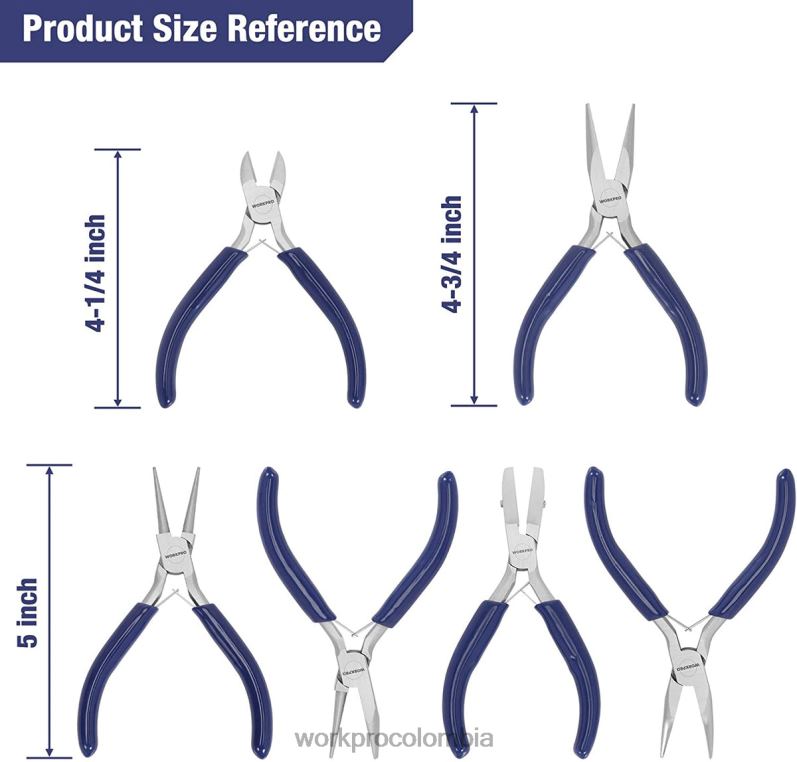 WORKPRO Juego de alicates de joyería de 7 piezas para herramientas de fabricación de joyas con bolsa de fácil transporte JP02P77 herramienta útil