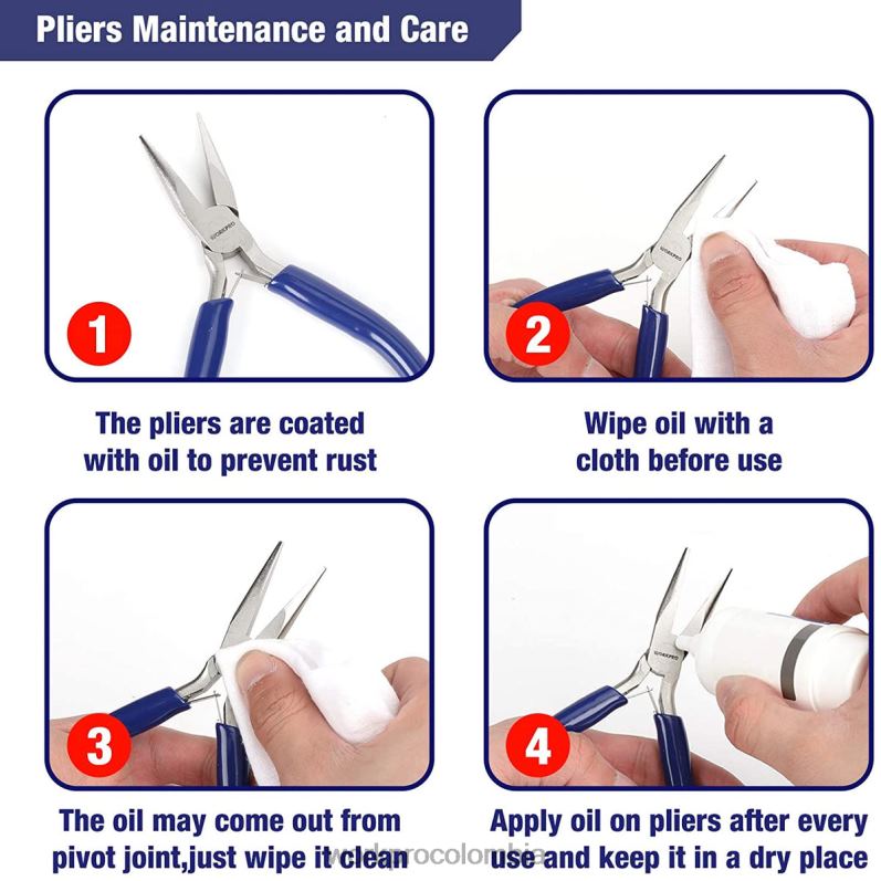 WORKPRO Juego de alicates de joyería de 7 piezas para herramientas de fabricación de joyas con bolsa de fácil transporte JP02P77 herramienta útil