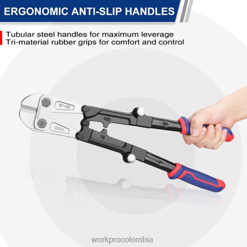 WORKPRO Cortador de pernos de 14/18 pulgadas, mango trimaterial con agarre cómodo JP02P156 herramienta nuevo