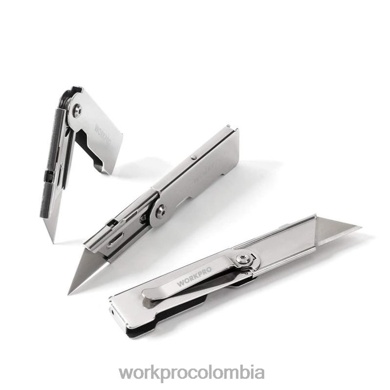 WORKPRO Juego de cuchillos utilitarios de bolsillo plegables de cambio rápido de 3 piezas con clip para cinturón JP02P45 herramienta moderno