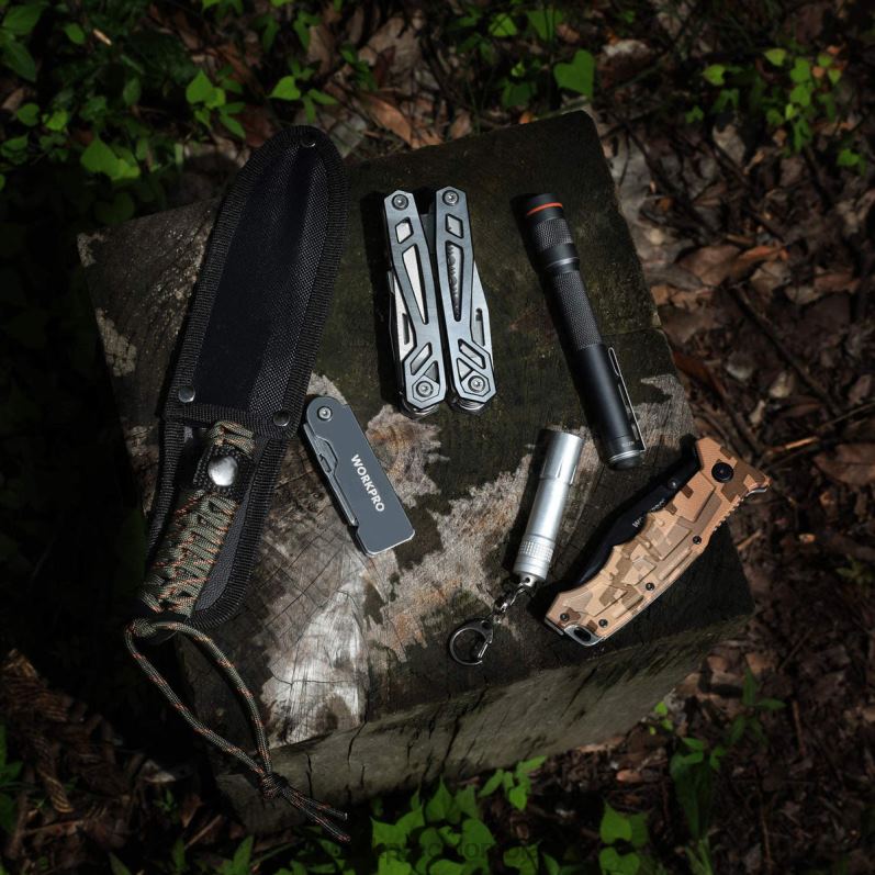 WORKPRO Juego de cuchillos utilitarios de bolsillo plegables de cambio rápido de 3 piezas con clip para cinturón JP02P45 herramienta moderno