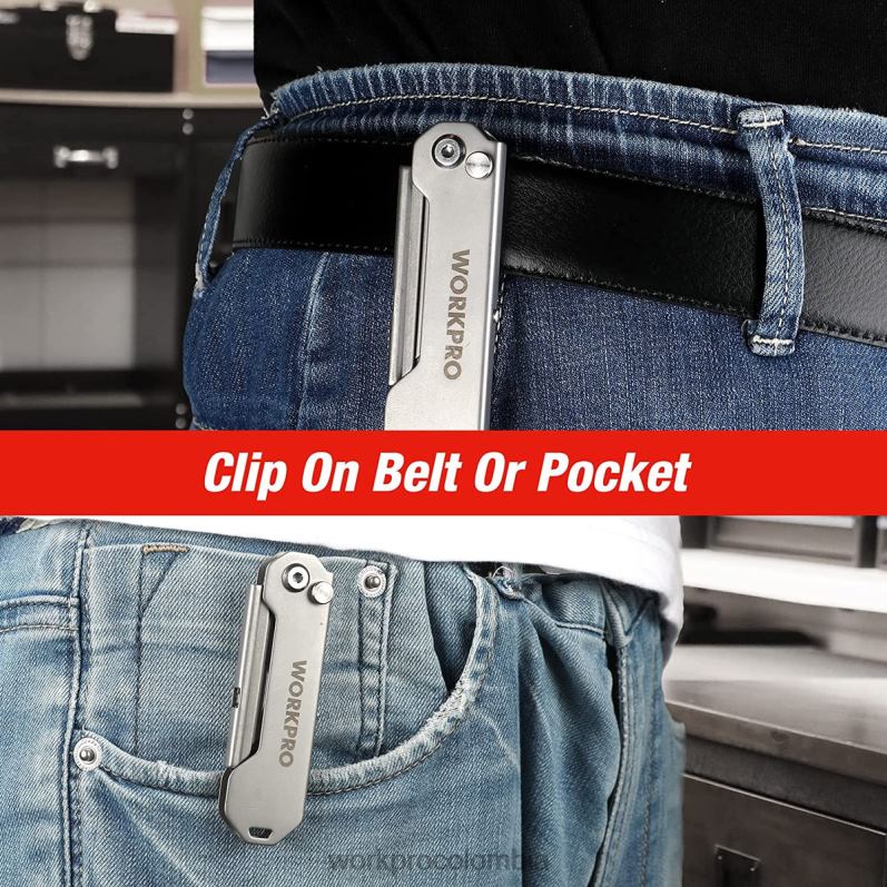 WORKPRO navaja multiusos de bolsillo plegable de cambio rápido mini navaja plegable de acero inoxidable con clip para cinturón JP02P47 herramienta nuevo