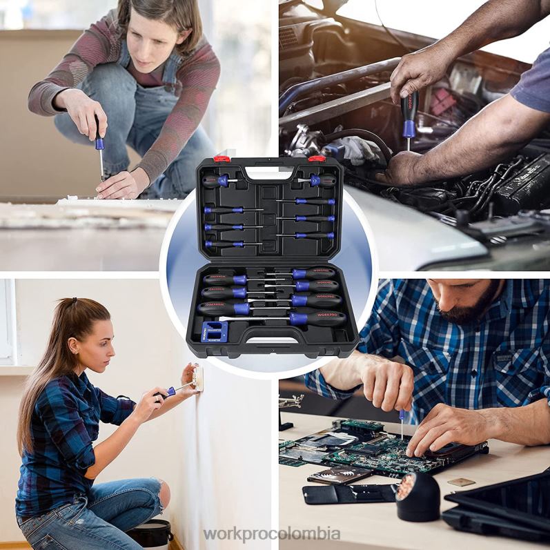 WORKPRO Juego de destornilladores magnéticos, 16 piezas de destornilladores de precisión Phillips ranurados Torx con magnetizador. JP02P98 herramienta nuevo