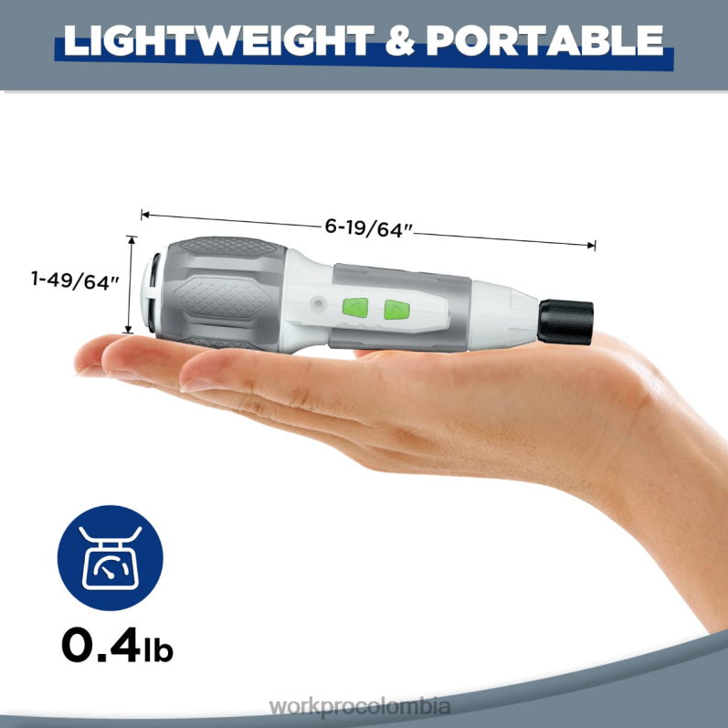 WORKPRO Kit de destornillador inalámbrico con batería de iones de litio recargable por USB de 4v JP02P236 herramienta rosa/blanco