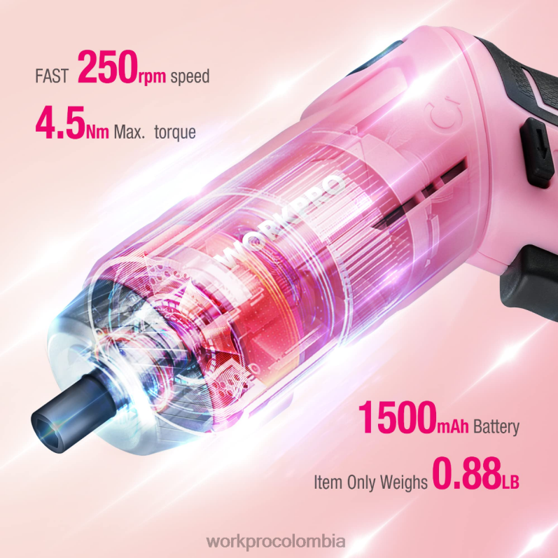 WORKPRO Kit de herramientas para el hogar general de 18 piezas. JP02P102 herramienta rosado azul