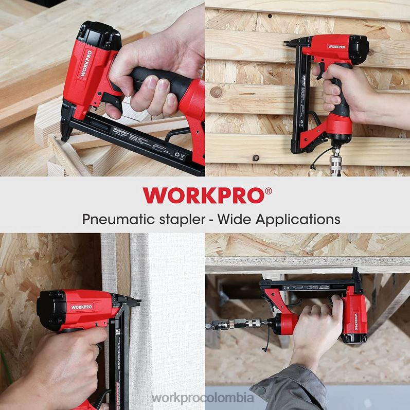 WORKPRO Pistola grapadora neumática de calibre 20 para carpintería y proyectos de bricolaje. JP02P61 herramienta útil