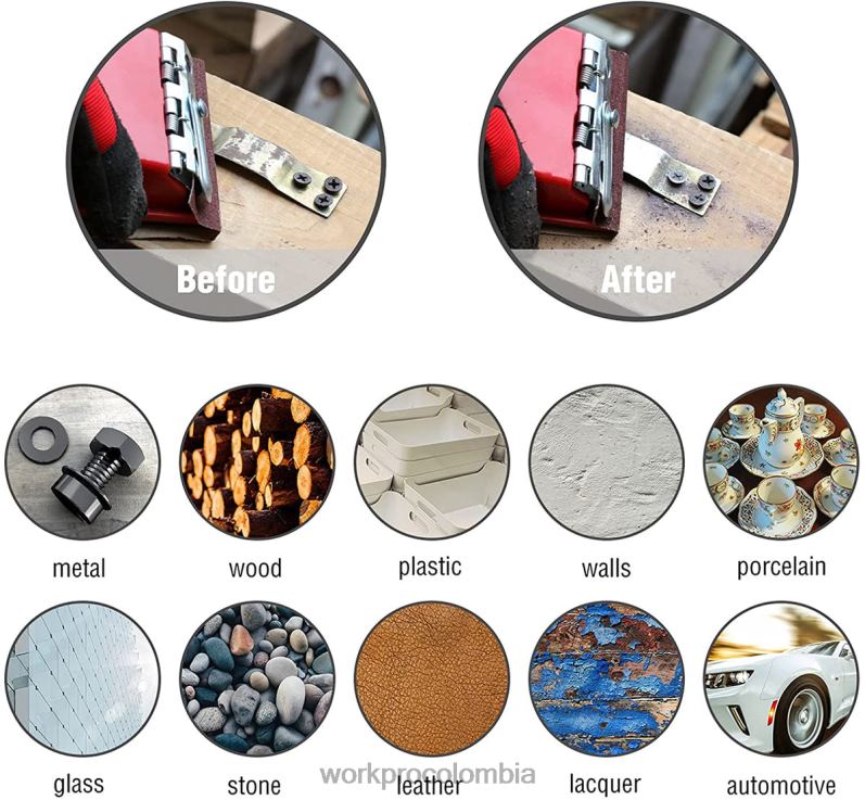 WORKPRO 24 paquetes de papel de lija de grano surtido 80-600 con soporte JP02P150 herramienta útil