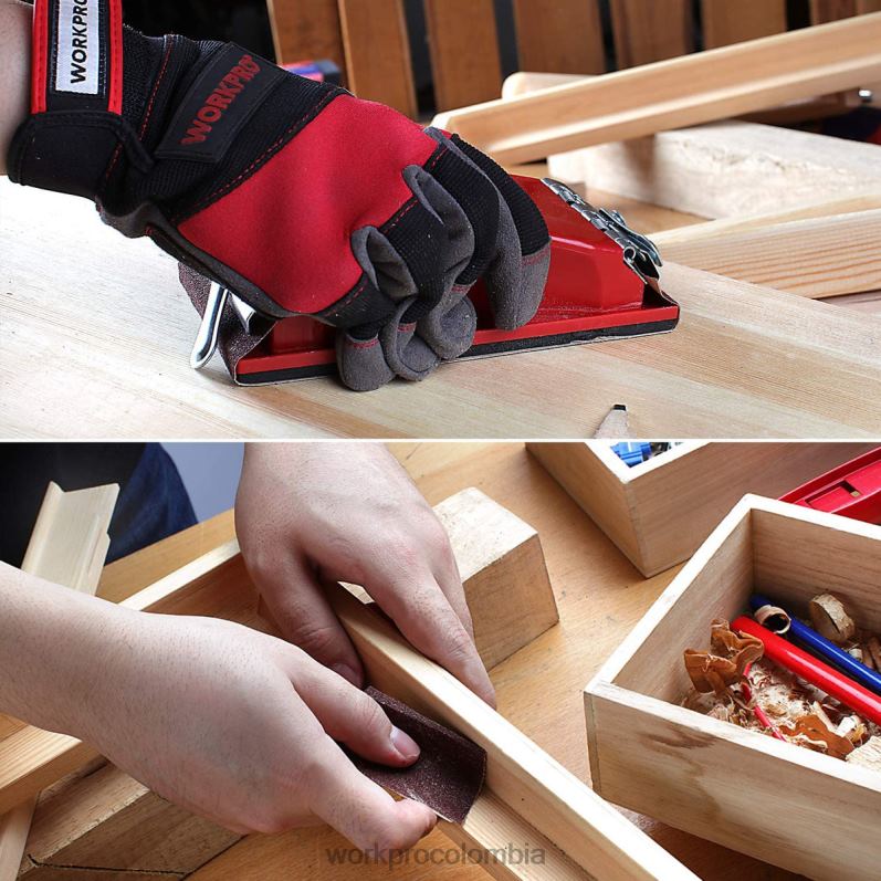 WORKPRO 24 paquetes de papel de lija de grano surtido 80-600 con soporte JP02P150 herramienta útil