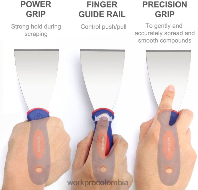 WORKPRO Juego de 4 espátulas de acero inoxidable. JP02P149 herramienta nuevo