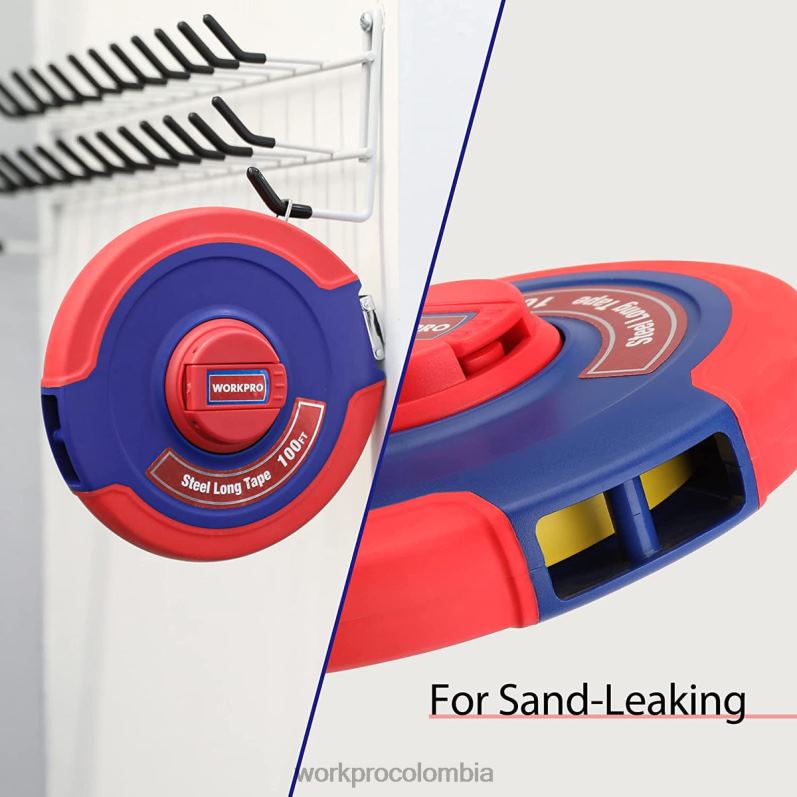 WORKPRO Cinta métrica de 100 pies, cinta larga de acero con carrete cerrado y mango plegable, estuche resistente a los golpes JP02P106 herramienta nuevo