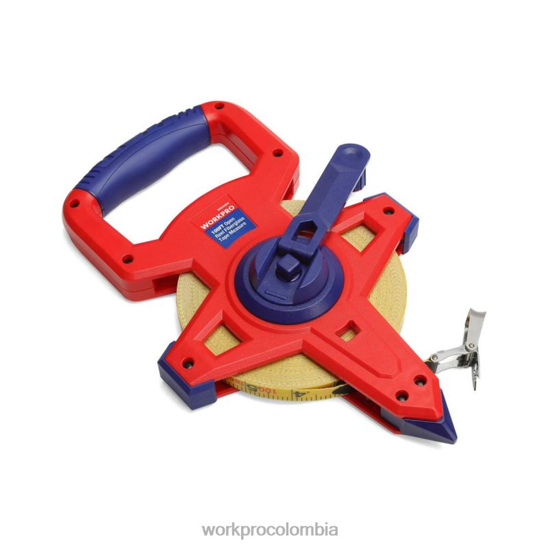 WORKPRO Cinta métrica de carrete abierto con hoja doble de fibra de vidrio recubierta de nailon, 100 pies JP02P109 herramienta nuevo