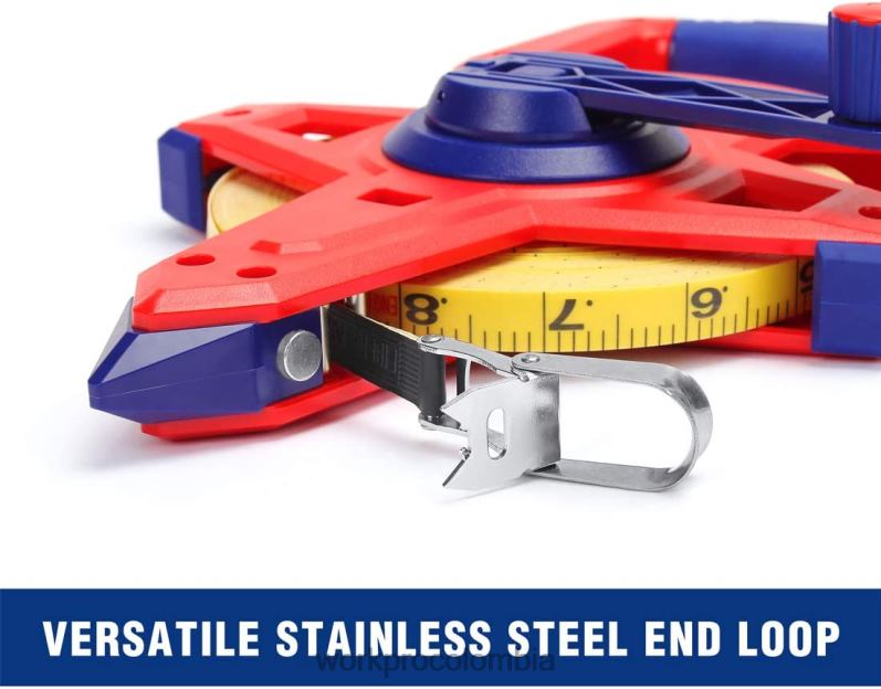 WORKPRO Cinta métrica de carrete abierto con hoja doble de fibra de vidrio recubierta de nailon, 100 pies JP02P109 herramienta nuevo