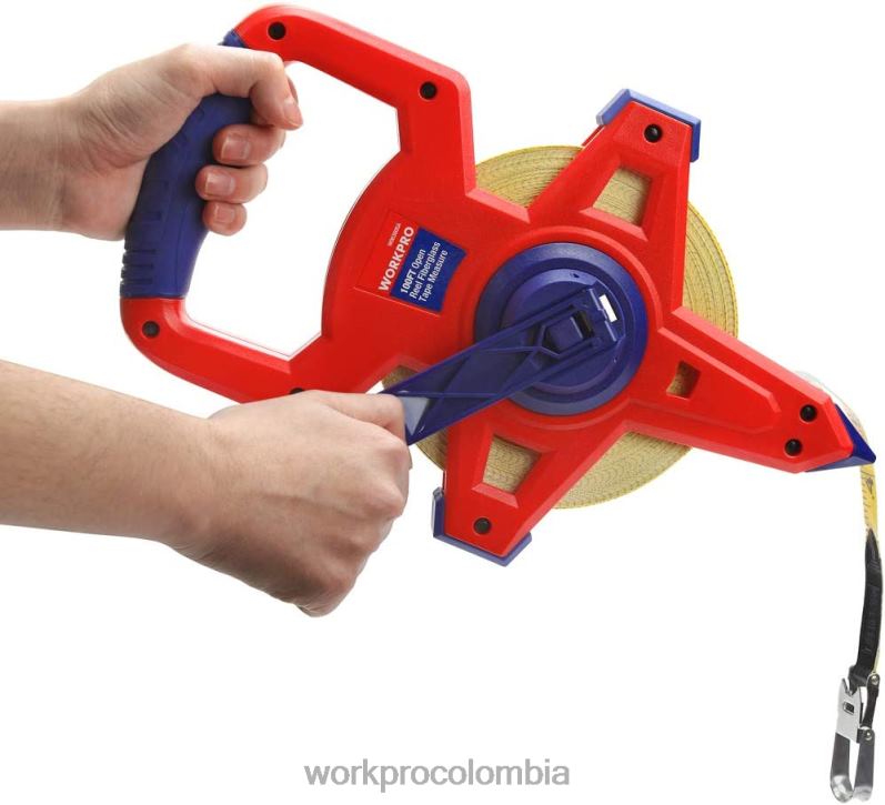WORKPRO Cinta métrica de carrete abierto con hoja doble de fibra de vidrio recubierta de nailon, 100 pies JP02P109 herramienta nuevo