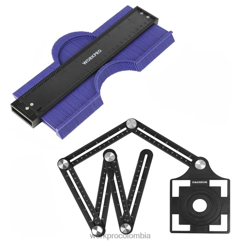 WORKPRO Kit combinado de medidor de contorno y herramienta de medición de ángulos de 6 lados JP02P107 herramienta nuevo