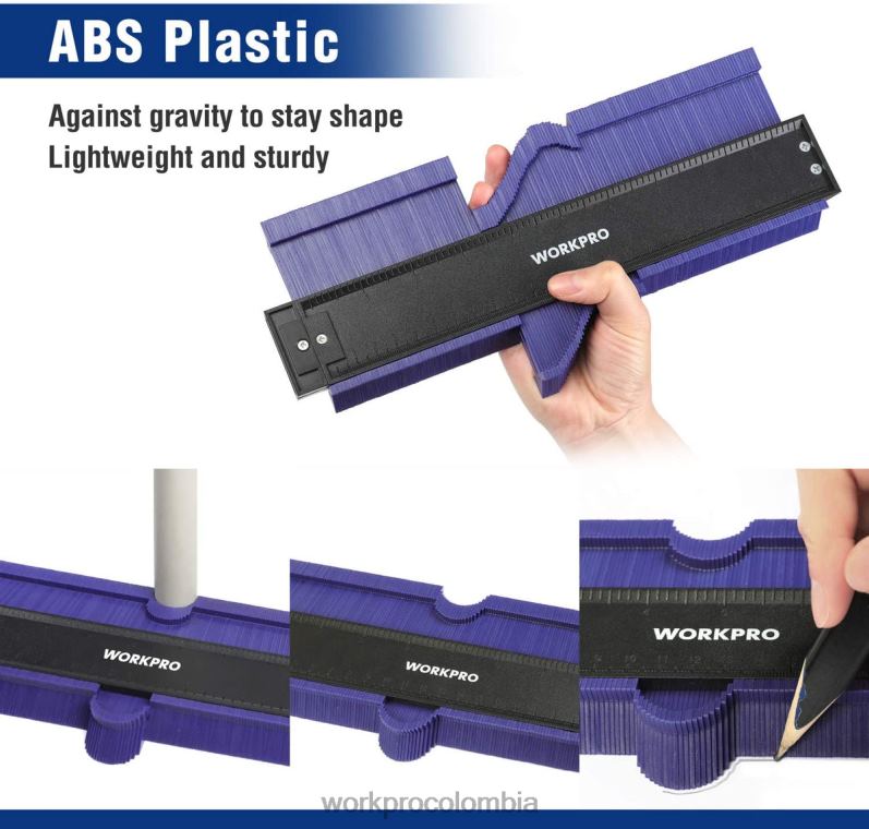 WORKPRO Kit combinado de medidor de contorno y herramienta de medición de ángulos de 6 lados JP02P107 herramienta nuevo