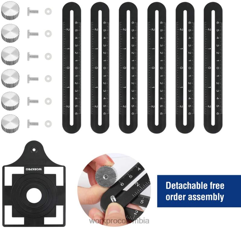 WORKPRO Kit combinado de medidor de contorno y herramienta de medición de ángulos de 6 lados JP02P107 herramienta nuevo
