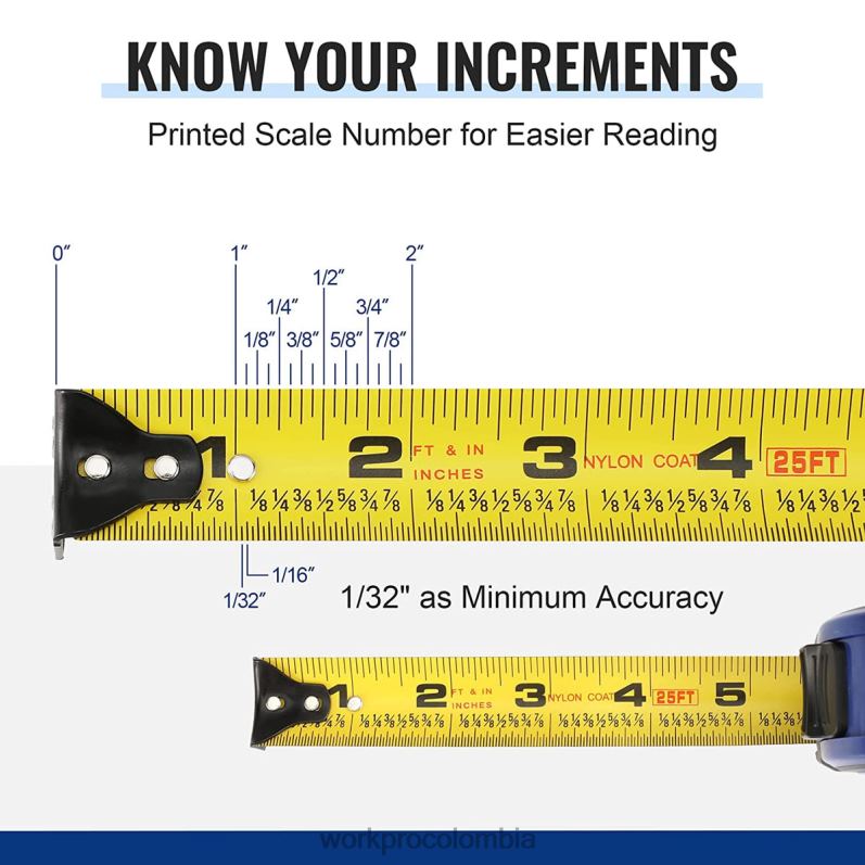 WORKPRO cinta métrica 25 pies JP02P112 herramienta útil
