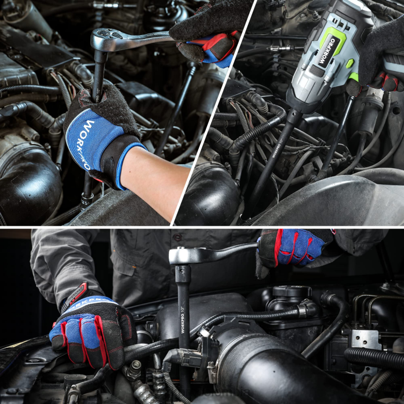 WORKPRO Juego de barras de extensión de controlador de impacto de 9 piezas JP02P141 herramienta moderno