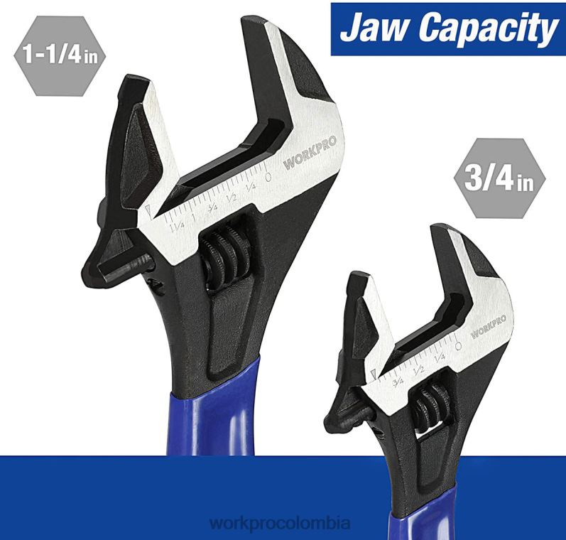 WORKPRO Juego de llaves ajustables de 2 piezas para taller de garaje doméstico y bricolaje JP02P87 herramienta útil