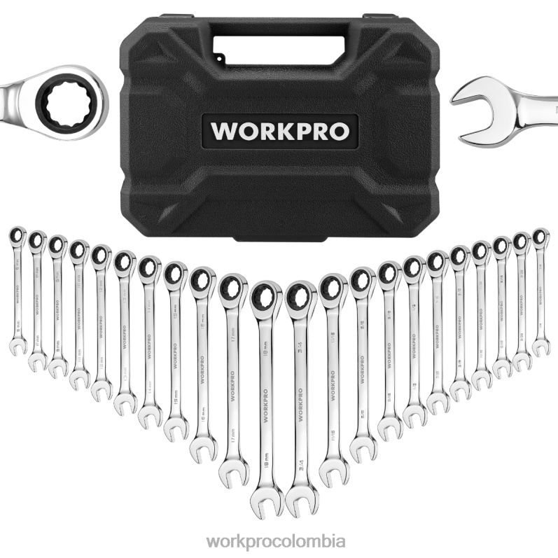 WORKPRO Juego de llaves combinadas con trinquete de 22 piezas JP02P81 herramienta moderno