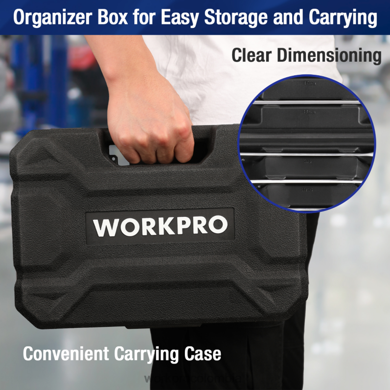 WORKPRO Juego de llaves combinadas con trinquete de 22 piezas JP02P81 herramienta moderno