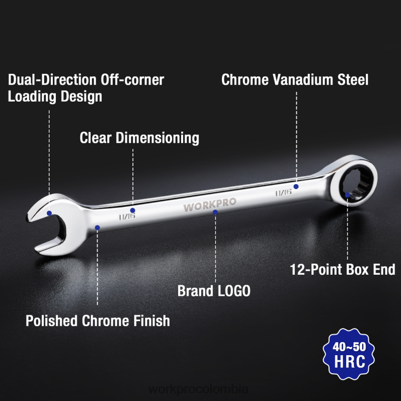 WORKPRO Juego de llaves combinadas con trinquete de 22 piezas JP02P81 herramienta moderno