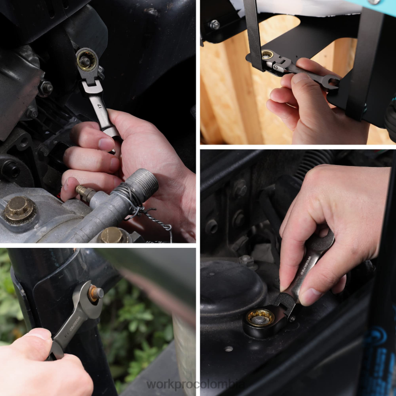 WORKPRO Juego de llaves combinadas de trinquete rechoncho y cabeza flexible de 8 piezas JP02P82 herramienta nuevo