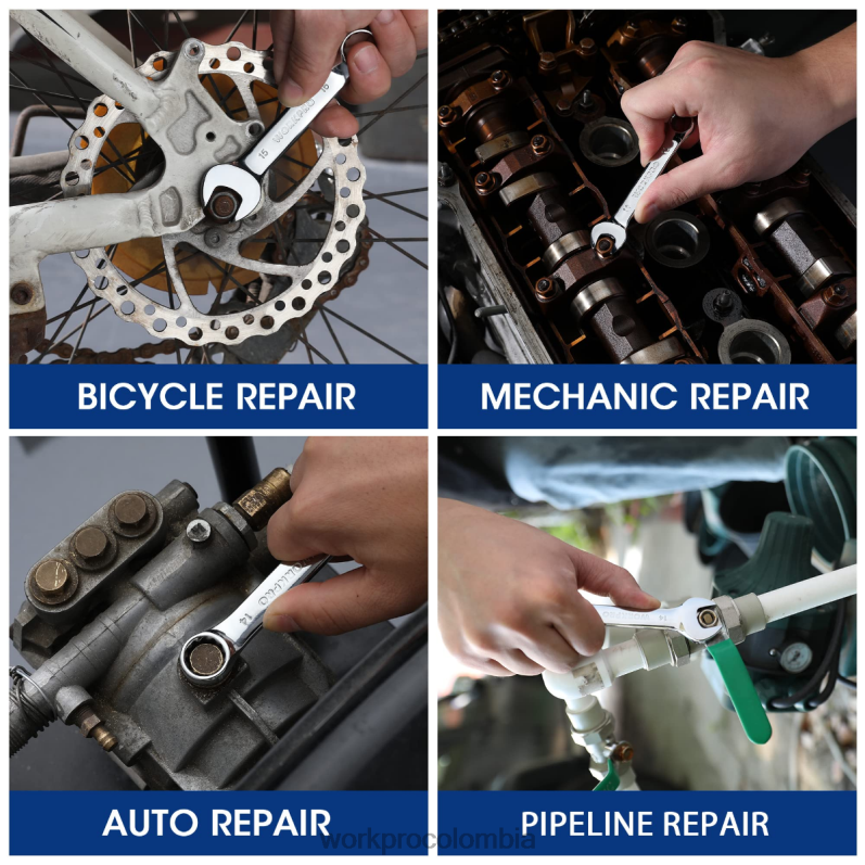 WORKPRO Juego de llaves combinadas rechonchas de 12 piezas JP02P97 herramienta útil