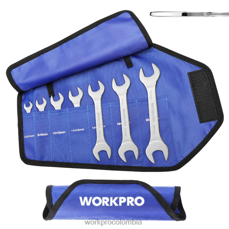 WORKPRO Juego de llaves métricas superfinas de 7 piezas con bolsa organizadora enrollable JP02P96 herramienta útil