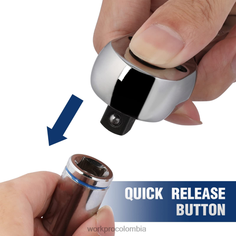 WORKPRO Juego de trinquete de 3 piezas, llave de tubo reversible de liberación rápida de acero 40cr de 72 dientes JP02P91 herramienta útil