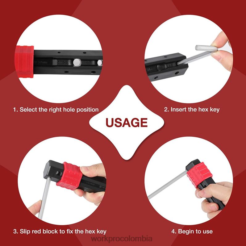 WORKPRO Juego de llaves Allen con extremo esférico y brazo largo de 27 piezas para un excelente agarre y transferencia de torsión JP02P62 herramienta útil