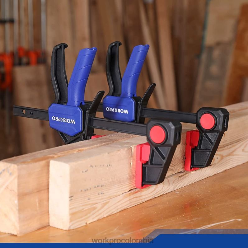 WORKPRO Abrazaderas de barra de 2 piezas para carpintería, abrazadera/esparcidor de una mano de 300 libras de servicio mediano JP02P123 herramienta útil