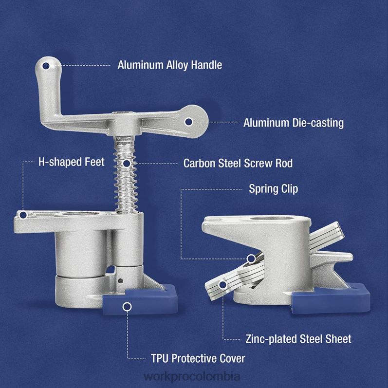 WORKPRO Abrazaderas de tubo de 2 piezas, abrazaderas de tubo livianas de fundición a presión de aluminio JP02P124 herramienta negro
