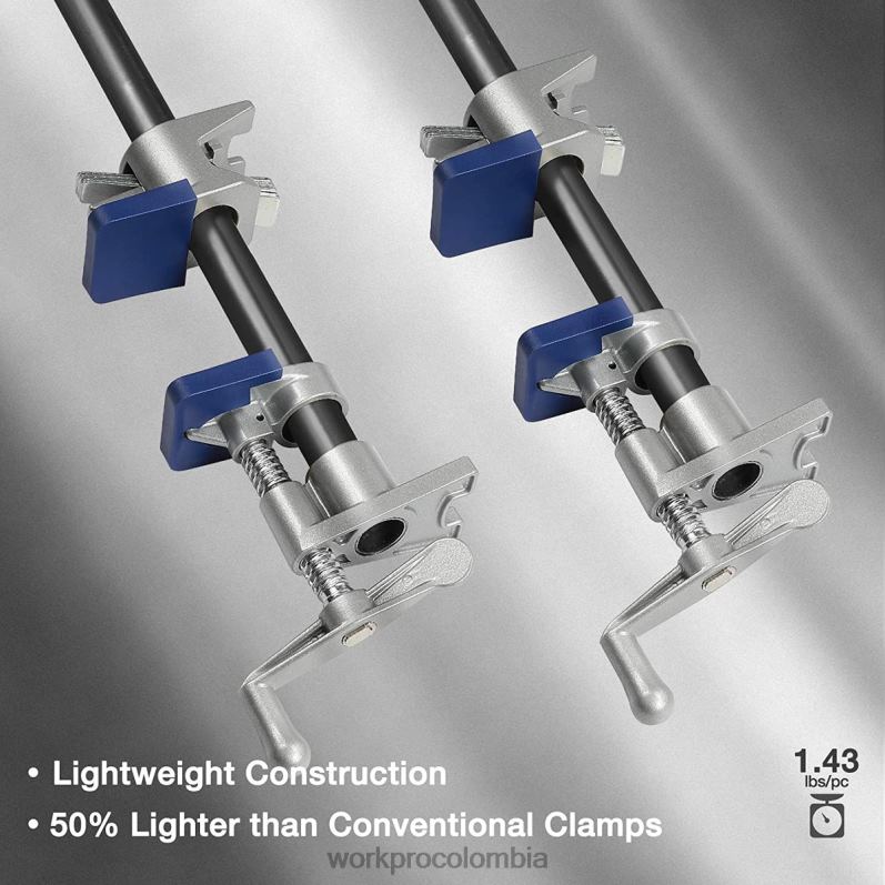 WORKPRO Abrazaderas de tubo de 2 piezas, abrazaderas de tubo livianas de fundición a presión de aluminio JP02P124 herramienta negro