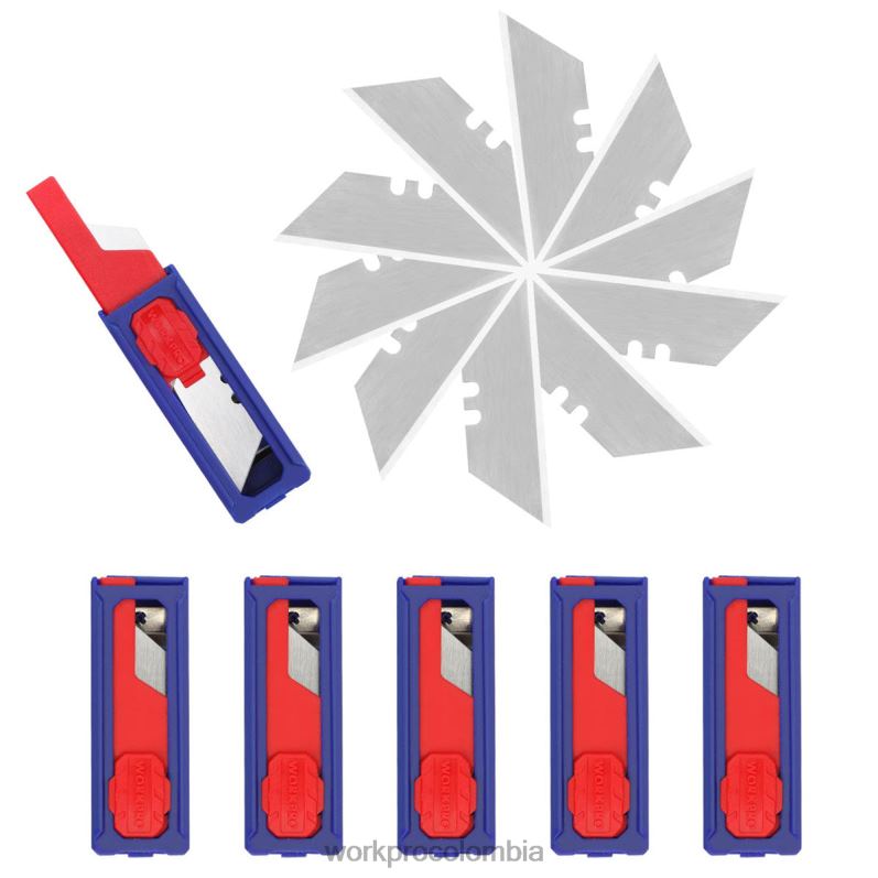 WORKPRO Cuchillas para cuchillos multiusos, recambios de cuchillas para cortadores de cajas de acero sk5, tamaño estándar con dispensador individual, paquete de 50 JP02P55 herramienta moderno