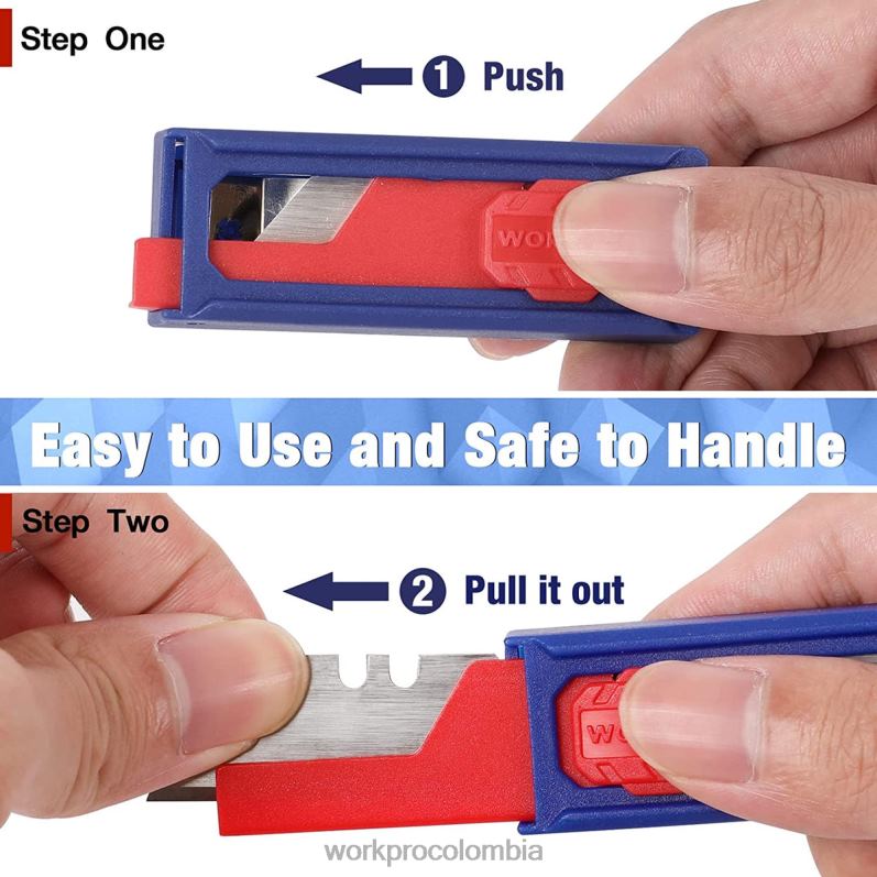 WORKPRO Cuchillas para cuchillos multiusos, recambios de cuchillas para cortadores de cajas de acero sk5, tamaño estándar con dispensador individual, paquete de 50 JP02P55 herramienta moderno