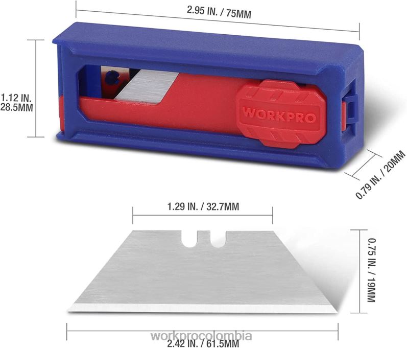 WORKPRO Cuchillas para cuchillos multiusos, recambios de cuchillas para cortadores de cajas de acero sk5, tamaño estándar con dispensador individual, paquete de 50 JP02P55 herramienta moderno