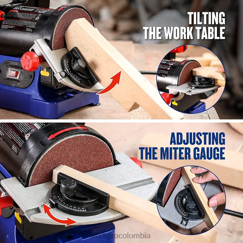 WORKPRO Lijadora de banda de disco, banda de 1