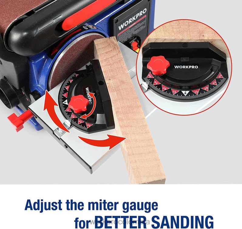 WORKPRO Lijadora de disco con correa, lijadora con correa de 4 x 36 pulgadas y disco de 6 pulgadas con 6 papeles de lija, base de hierro fundido para lijar carpintería JP02P235 herramienta útil