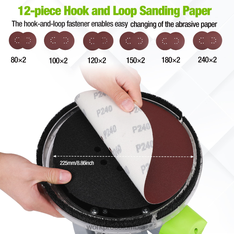 WORKPRO Lijadora eléctrica para paneles de yeso de 720w con aspiradora JP02P228 herramienta moderno